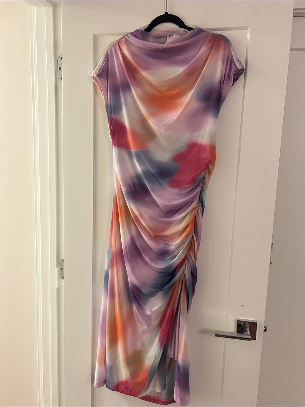 Anthropologie Maya Ruched Midi Dress — Pink, Purple, Orange